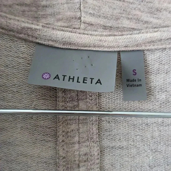 Athleta Cowl Neck Sweatshirt Women's Size Small S Oatmeal Kangaroo Pocket - Picture 8 of 13